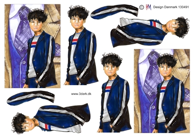 3D Dreng med blå jakke